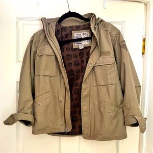 Vintage army green bomber jacket.